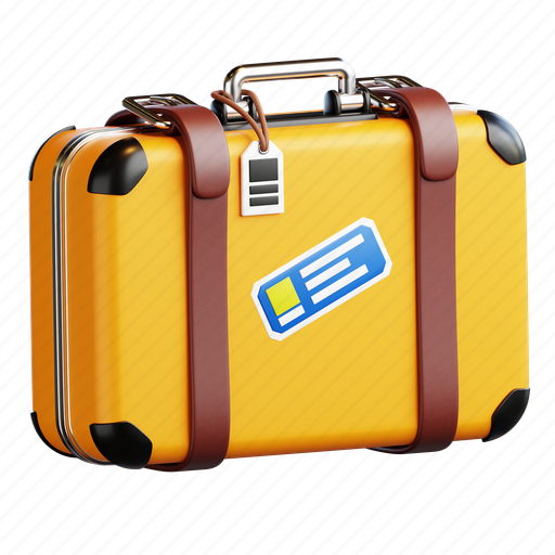 Suitecase, bag, briefcase, holiday, vacation, travel, summer 3D illustration - Download on Iconfinder