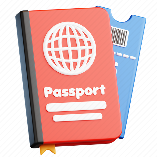 Passport, holiday, vacation, travel, summer, trip, document 3D illustration - Download on Iconfinder