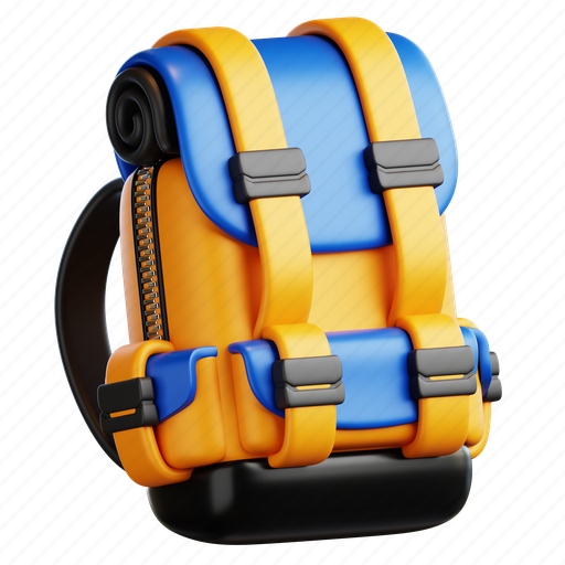 Travel, bag, backpack, school, holiday, vacation, summer 3D illustration - Download on Iconfinder