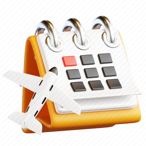 Travel, schedule, transportation, calendar, appointment, holiday, vacation 3D illustration - Download on Iconfinder