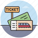 railway ticket, train, transport, travel, transportation