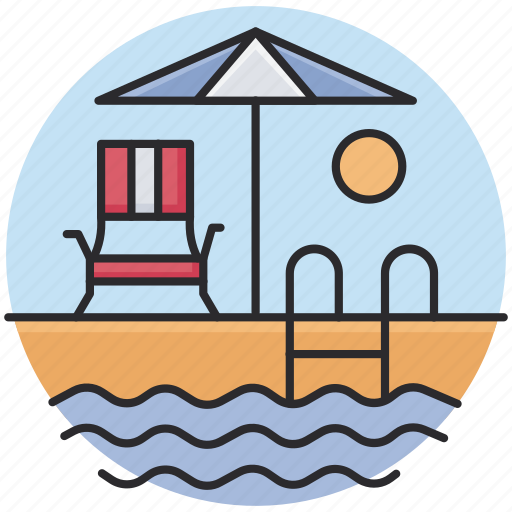 Swimming pool, pool, swimming, summer, deckchair, vacation icon - Download on Iconfinder