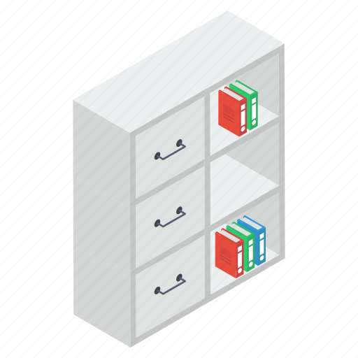 Book almirah, book cabinet, book rack, bookcase, bookshelf icon - Download on Iconfinder