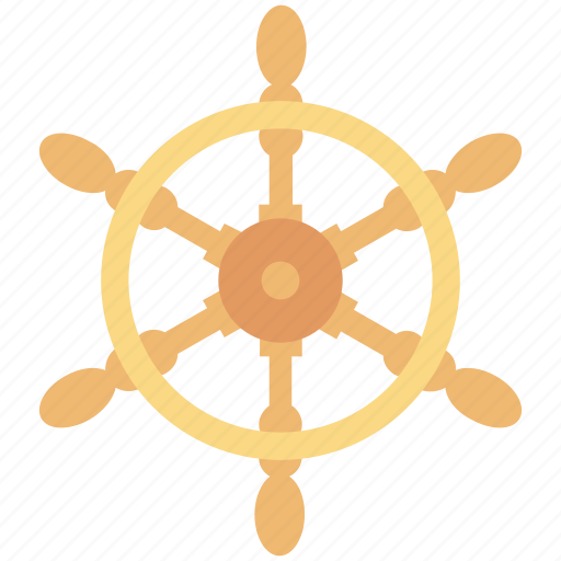 Wooden ship wheel on white background Royalty Free Vector
