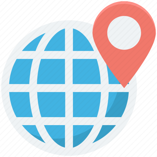 Globe, location pin, map locator, map pin, world map icon - Download on Iconfinder