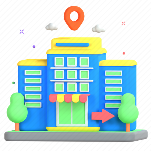 Check, out, hotel, location 3D illustration - Download on Iconfinder