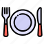 restaurant, food, plate, fork, knife 