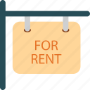 for rent, message, sign