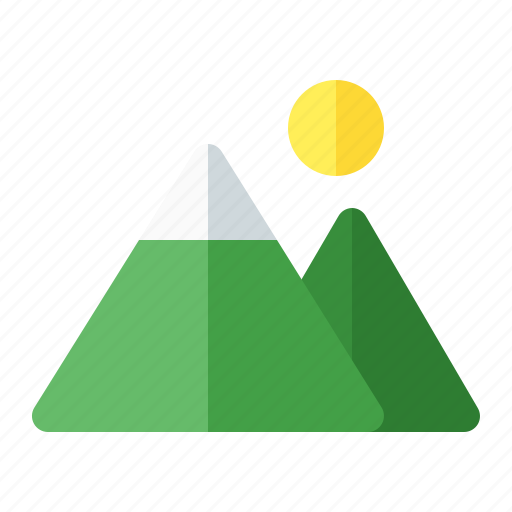 Landscape, mountain, nature, rock, sun icon - Download on Iconfinder