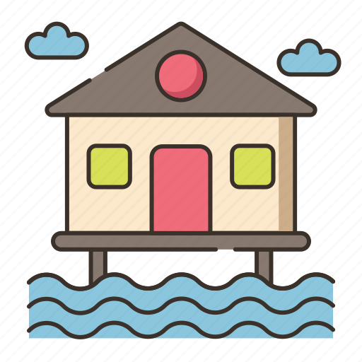 Beach, beach villa, hut, resort, villa, water villa icon - Download on Iconfinder