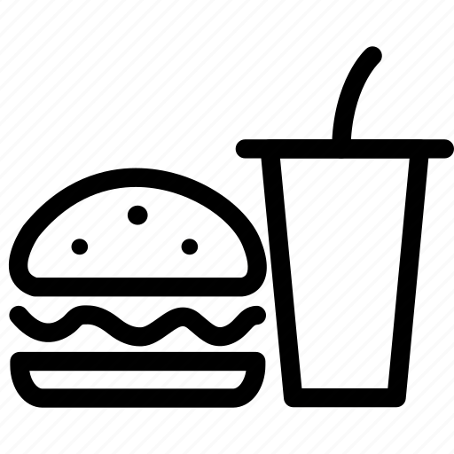 Burger, burger and cola, coke, fast food, fizzy drink, lolly water, mineral icon - Download on Iconfinder