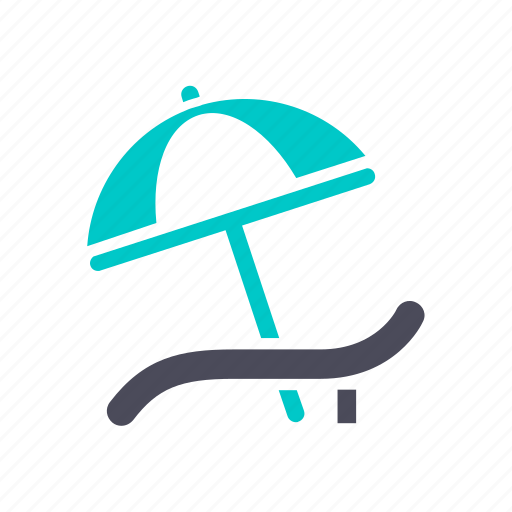 Beach, beach chair, chaise lounge, parasol, summer, sun, umbrella icon - Download on Iconfinder