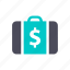briefcase, business, case, cash, dollar, money, suitcase 
