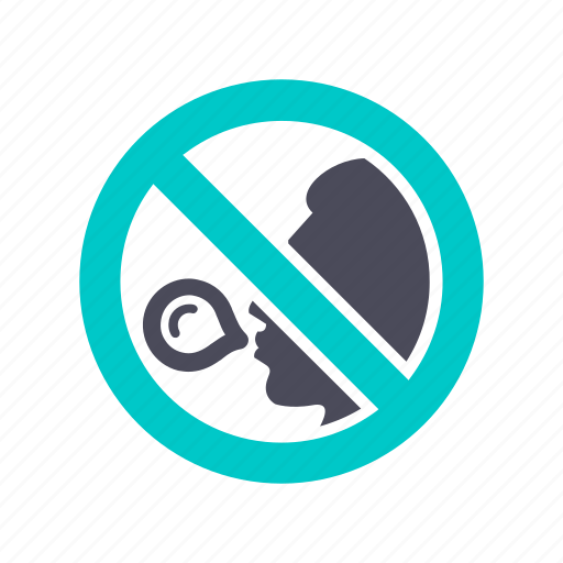 Bubble gum, chew, chewing gum, no, prohibited, sticker icon - Download on Iconfinder