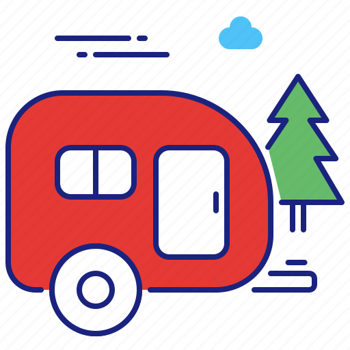 Park, trailer, camper, campervan, rv, van icon - Download on Iconfinder
