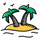 coconut palm, island beach, island, sand island, nature