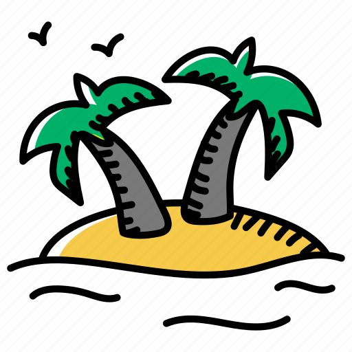 Coconut palm, island beach, island, sand island, nature icon - Download on Iconfinder