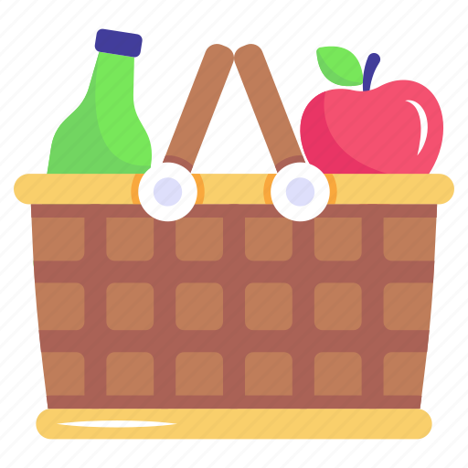 Hamper, grocery, food basket, picnic basket, bucket icon - Download on Iconfinder