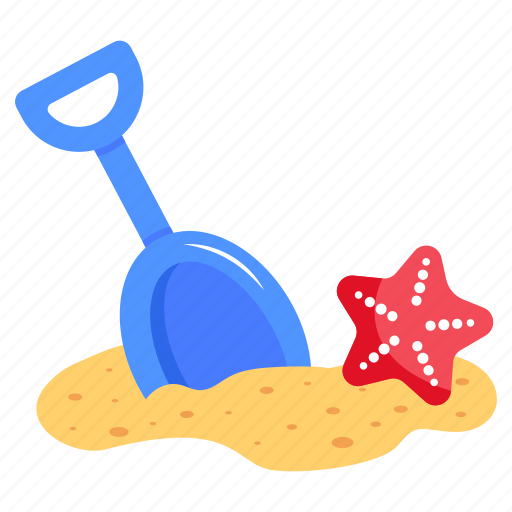 Digging, sand shovel, spade, beach games, starfish icon - Download on Iconfinder