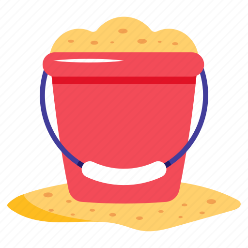 Beach bucket, sand bucket, mud bucket, sand basket, pail icon - Download on Iconfinder