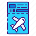 plane, ticket, holiday, passport, boarding pass, flight, journey, tourist, airplane