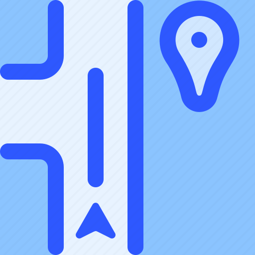 Map, navigation, destination on the right, road, location, gps, pin icon - Download on Iconfinder