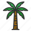 coconut, tree, tropical, palm, summer, beach, sea 