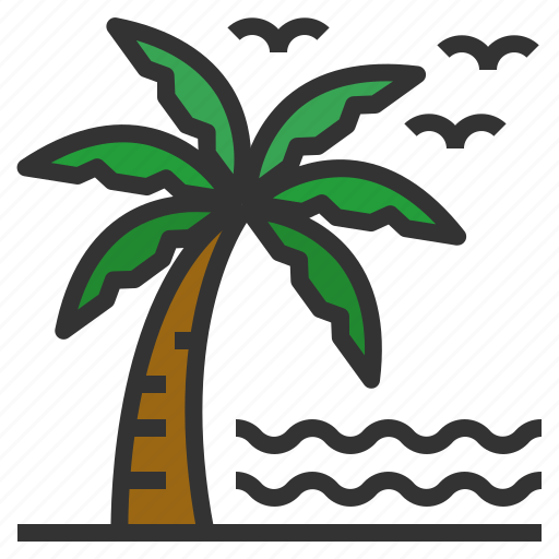 Coconut, tree, tropical, palm, summer, beach, sea icon - Download on Iconfinder