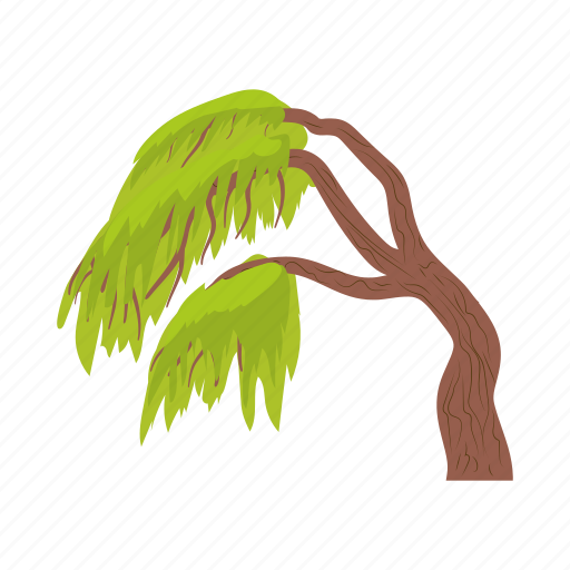 Cartoon, environment, green, nature, tree, weeping, willow icon - Download on Iconfinder