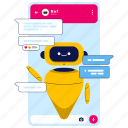 trendy, chat, bot, robots, intelligence, talk, droid, communication, message, interaction 