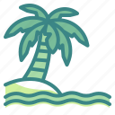 palm, beach, island, landscape, nature
