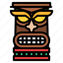 tiki, tribal, culture, wooden, tropical