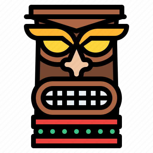 Tiki, tribal, culture, wooden, tropical icon - Download on Iconfinder