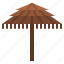 beach, shelter, wooden, umbrella 