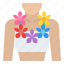 hawaiian, neck, flower, decoration, accessories, dressing