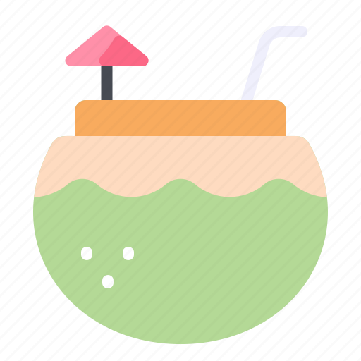 Beach, beverage, coconut, drink, fresh, tropical icon - Download on Iconfinder