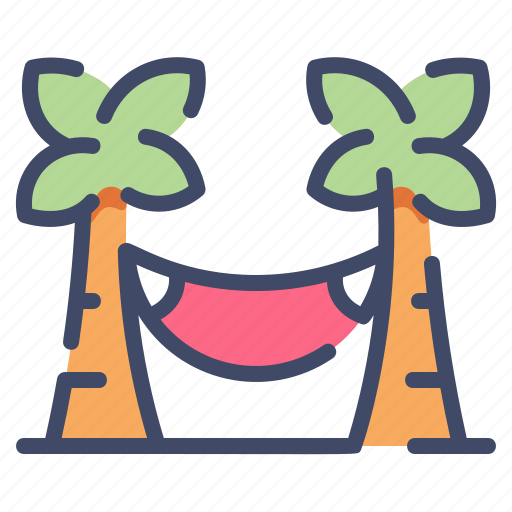 Beach, coconut, hammock, palm, summer, tree, vacation icon - Download on Iconfinder