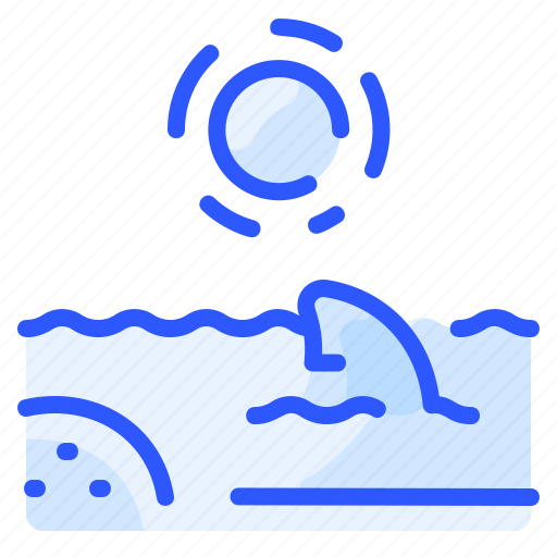Beach, fish, ocean, sea, shark, sun icon - Download on Iconfinder