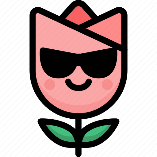 Cool, emoji, emotion, expression, face, feeling, tulip icon - Download on Iconfinder