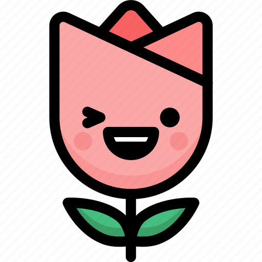 Emoji, emotion, expression, face, feeling, happy, tulip icon - Download on Iconfinder