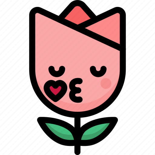Emoji, emotion, expression, face, feeling, kiss, tulip icon - Download on Iconfinder