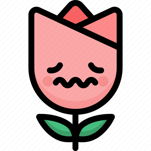 Emoji, emotion, expression, face, feeling, nervous, tulip icon - Download on Iconfinder