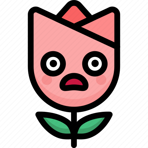 Emoji, emotion, expression, face, feeling, shocked, tulip icon - Download on Iconfinder