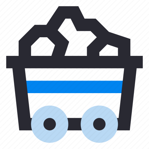 Manufacturing, factory, industry, coal, mine, cart, trolley icon - Download on Iconfinder