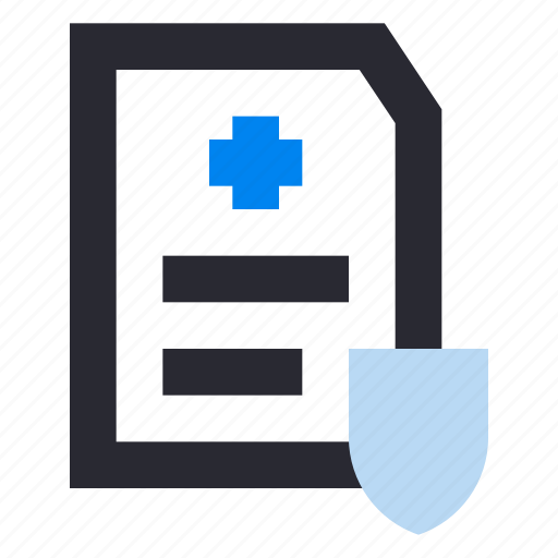 Medical, hospital, healthcare, medical insurance, document, shield, protection icon - Download on Iconfinder