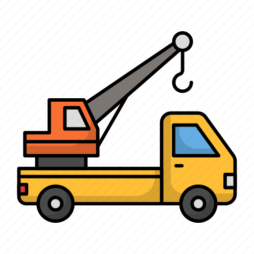 Mobile crane, truck crane, machinery, transport, equipment, lifter truck icon - Download on Iconfinder