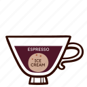 affogato, drink, coffee, espresso, ice cream, cup