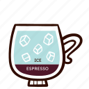 espresso laccino, espresso, ice, cafe, coffee