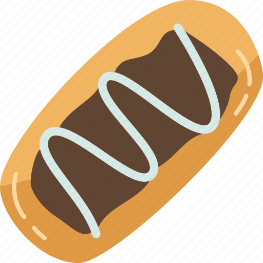 Donut, long, john, chocolate, glazed icon - Download on Iconfinder