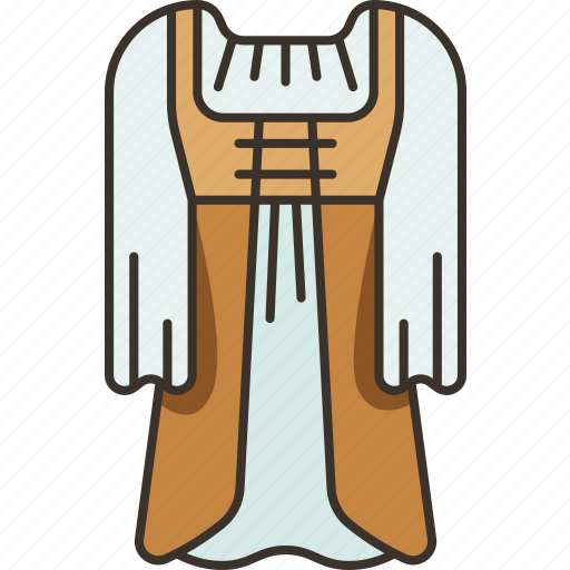 Dress, peasant, sleeves, long, elegant icon - Download on Iconfinder